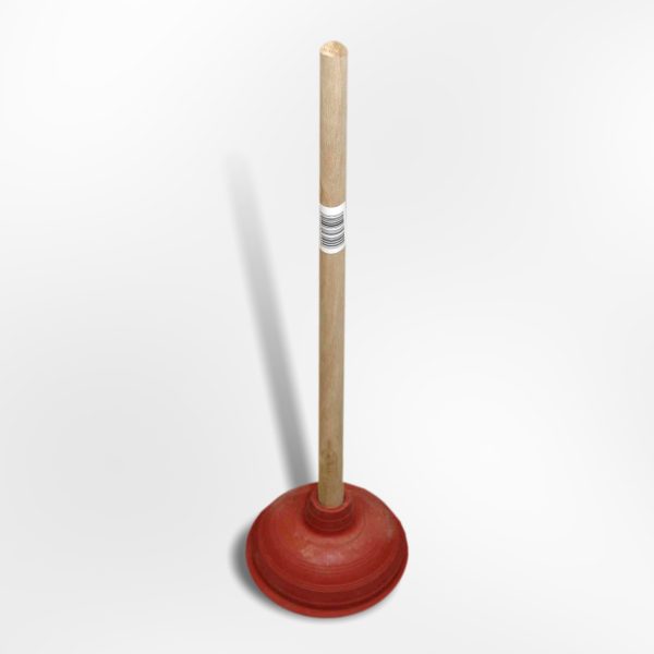 Caoutchouc de toilette/piston avec poignée en bois