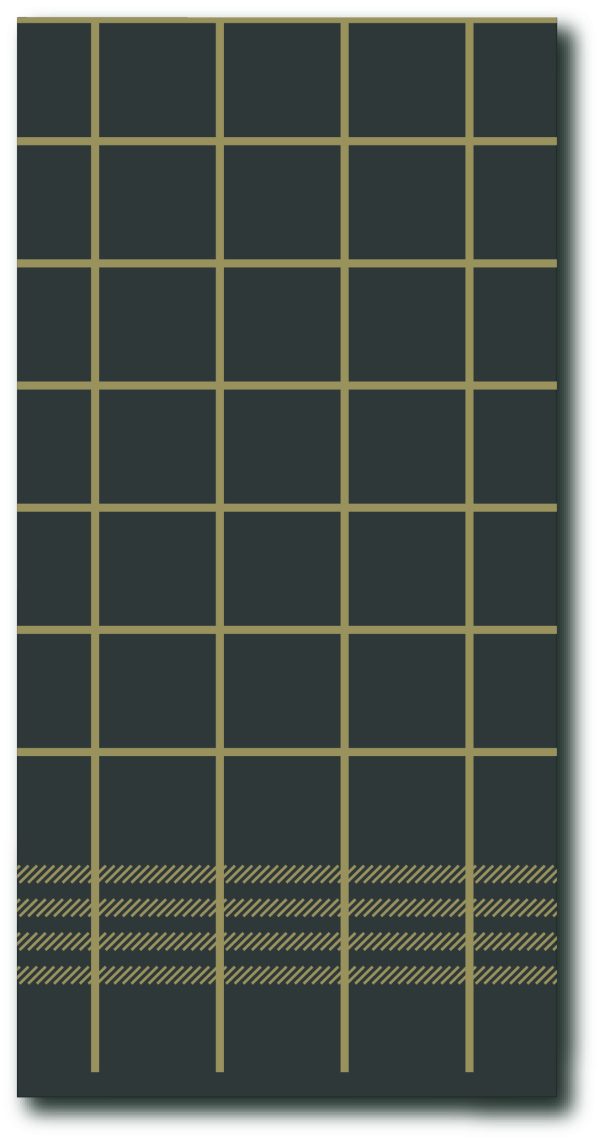 Napkins P2P 40cm 1/8 towel Black & Gold