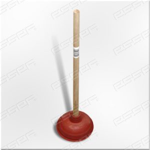 Caoutchouc de toilette/piston avec poignée en bois