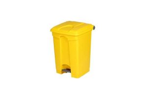 Afvalbak met pedaaldeksel 70l 495x412x673mm "GEEL"