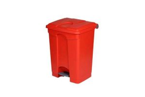 Waste bin with pedal cover 70l 495x412x673mm "RED"