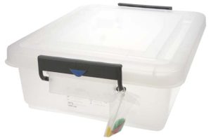 STORAGE BIN 30 LITERS WITH LID TRANSP.
53X40X16CM 