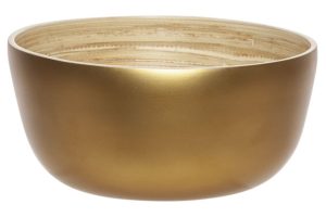 BOWL GOLD Ø20 ↨10CM ROUND BAMBOO