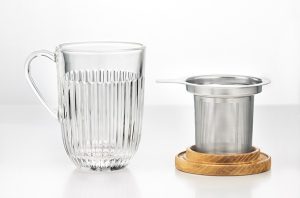 Ouessant tea glass 36cl with filter and lid