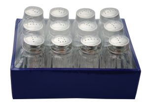 Pepper shakers glass stainless steel