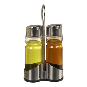 Menage 2-piece Oil/Vinegar with stainless steel holder