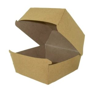 Boîte à hamburger Grand 120x120↨76mm Marron