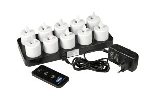 LED Laadstation incl. 10 leds warm white woving flame 70x40