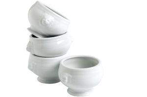 Soup voucher 2 lion's head white porcelain 55cl set 4 pcs.
