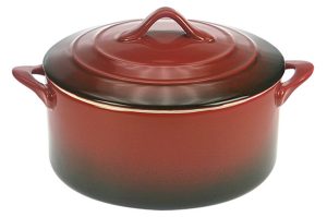 Oven dish red with dksl Ø125 ↨70mm 0.5l