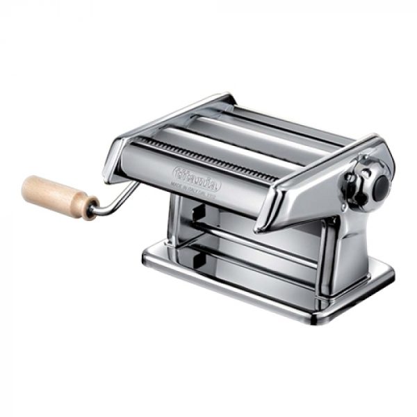 Machine à pâtes combi 2x4 en acier chromé.