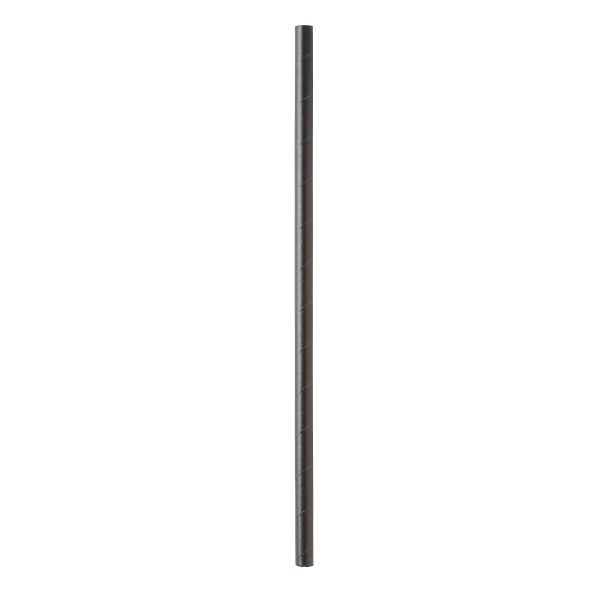 Straw cardboard black 8x250mm (Milkshake)