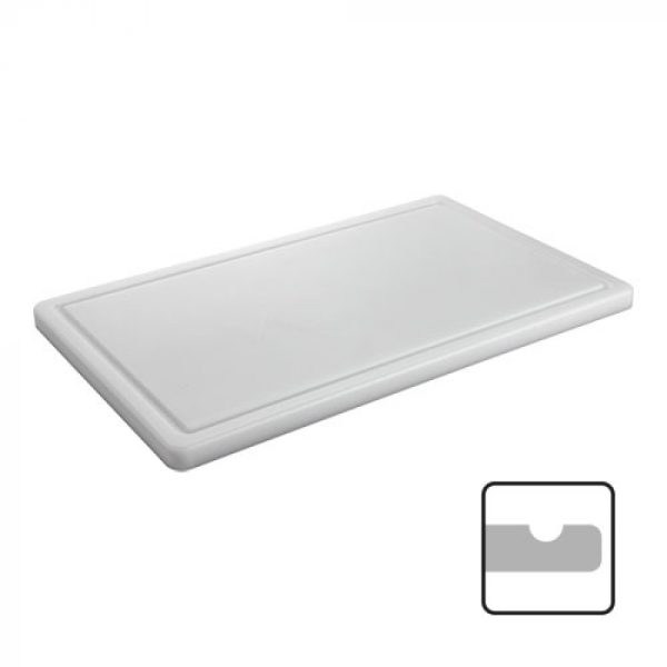 Snijplank GN1/1 53x32.5 ↨2cm Wit m/geul