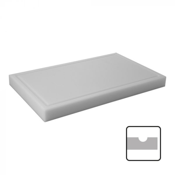 Snijplank 50x30 ↨4cm wit/geul