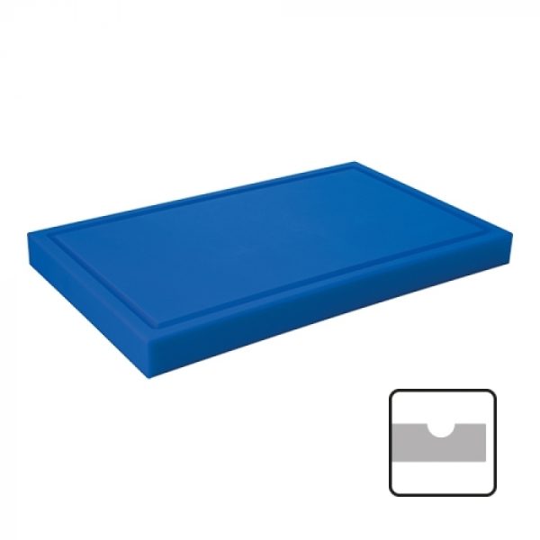 Snijplank 50x30 ↨4cm Blauw m/geul