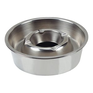 Ashtray closed stainless steel Ø14cm