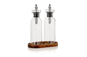 Oil/Vinegar bottle Aroma 300ml. Set w/holder Ø58 160x82 ↨210mm 