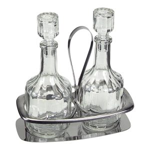 Menage 2-piece Oil/Vinegar with stainless steel holder