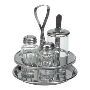Menage 3-piece PeZo and mustard with stainless steel holder