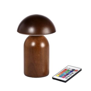 LED Lamp Cordless Amanita ↨18 Ø12cm Brown
