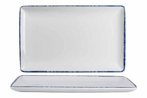 Bleu Dapple Melamine plat bord 30,5X19,1CM