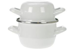 Mosselpan Ø12cm 0.5kg. 0.9L Wit