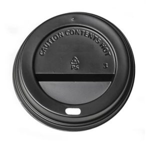 Deksel voor hot drinks Ø80mm 8oz ZWART