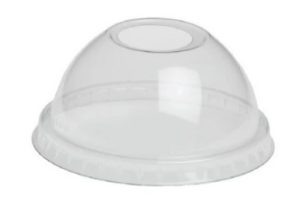 Boldeksel / Dome deksel met gat voor Ø95mm beker